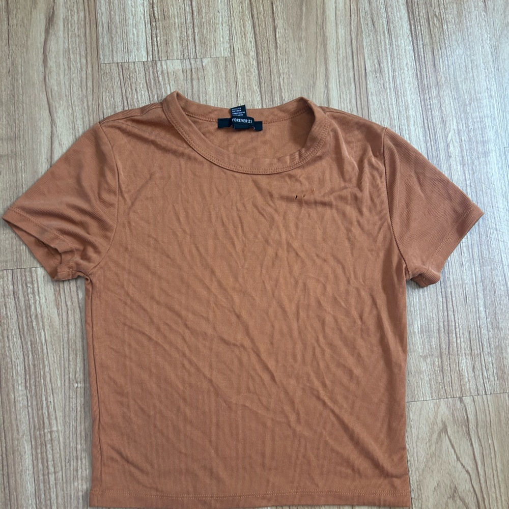 Forever 21 orange/brown cropped tee